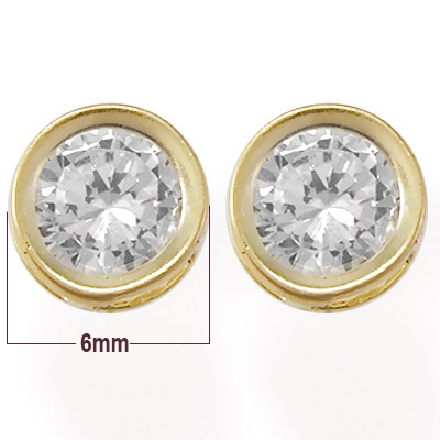 10k Gold CZ Studs 1ct. E853