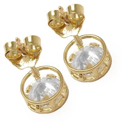 10k Gold CZ Studs 1ct. E853
