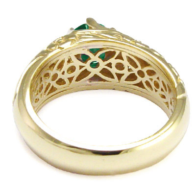 Men's 18k Yellow Gold Emerald Ring R1090