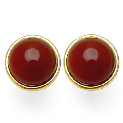14k Gold Red Onyx Studs Earrings E856