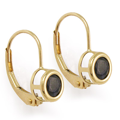 Deep Blue Sapphire Earrings in 10k gold E857