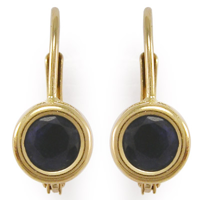 Deep Blue Sapphire Earrings in 10k gold E857