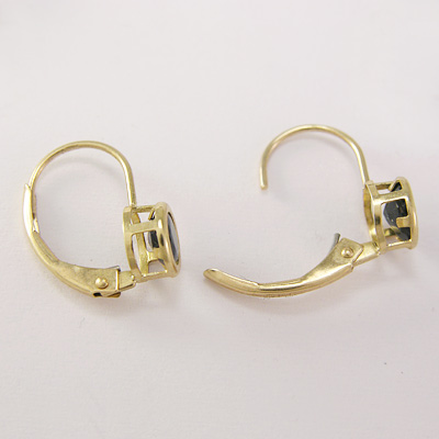 Deep Blue Sapphire Earrings in 10k gold E857
