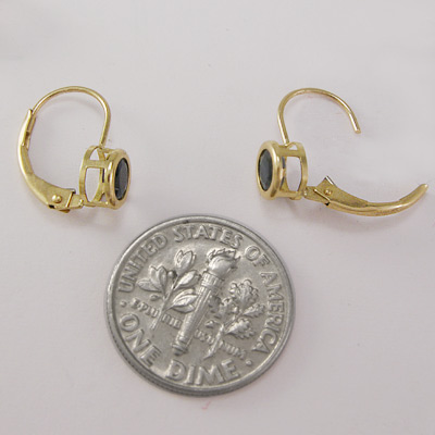 Deep Blue Sapphire Earrings in 10k gold E857