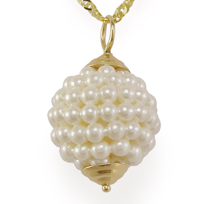 14k Gold Pearl Pendant Necklace P468