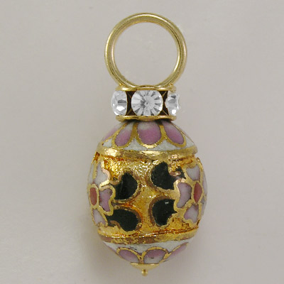 14k Gold Cloisonne Swarovski Pendant Charms P470 14k Gold Cloisonne Swarovski Pendant Charms P470