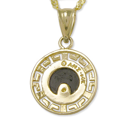 14k Yellow Gold Black Onyx Necklace Pendant P471