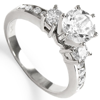 14k Gold Topaz Diamond Ring R1110