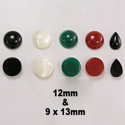 Assorted black onyx, Stones 12mm L121 Assorted black onyx, Stones 12mm L121