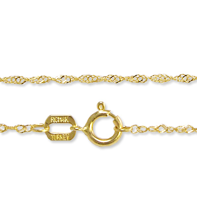 14k Yellow Gold Singapore Chain Necklace N233 14k Yellow Gold Singapore Chain Necklace N233