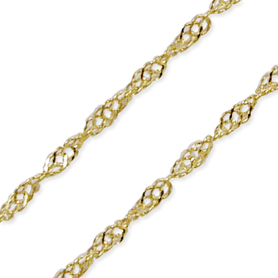 14k Yellow Gold Singapore Chain Necklace N236