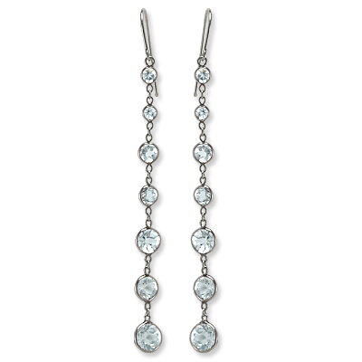 14k white Gold Aquamarine Dangling Earrings E883 14k white Gold Aquamarine Dangling Earrings E883