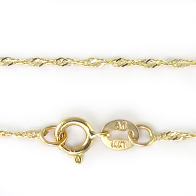 14k Yellow Gold Singapore Chain Necklace #N241