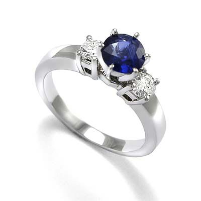 Sapphire and Diamond Engagement Ring in platinum R1165