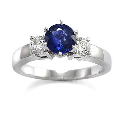 Sapphire and Diamond Engagement Ring in platinum R1165