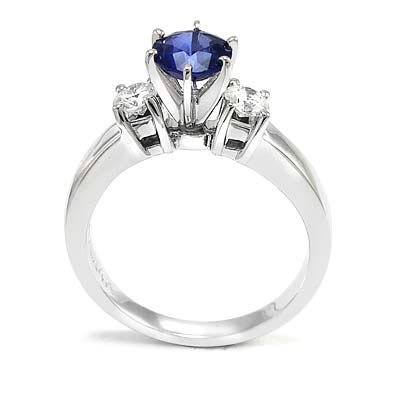 Sapphire and Diamond Engagement Ring in platinum R1165