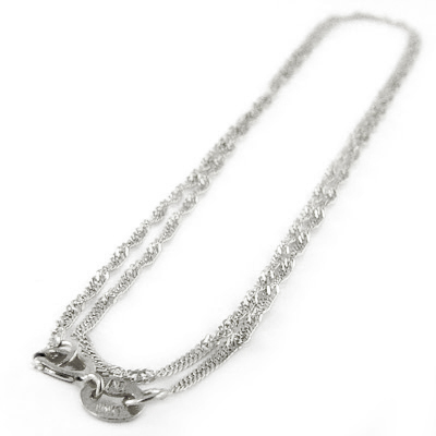 14k White Gold Singapore Chain Necklace N238