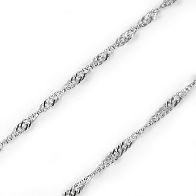 14k White Gold Singapore Chain Necklace N238