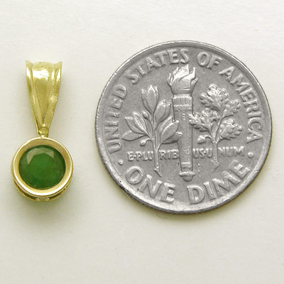 10k Solid Gold Emerald Pendant P485