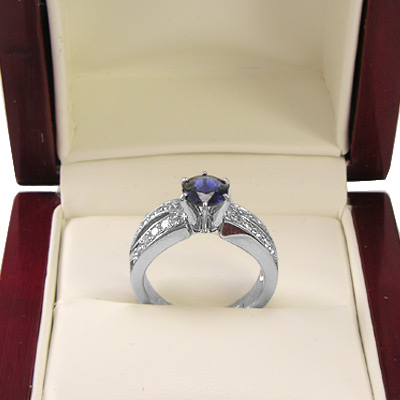 18k Sapphire and Diamond Anniversary Ring R1122