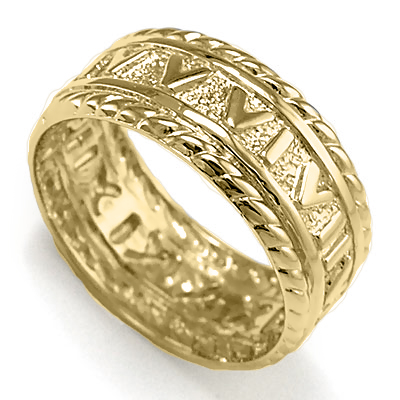Men's 14k Yellow Gold Roman Design Ring R1199