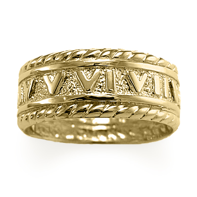 Men's 14k Yellow Gold Roman Design Ring R1199
