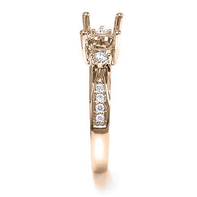 14k Rose Gold Diamond Ring Semi-Mount R1207 14k Rose Gold Diamond Ring Semi-Mount R1207
