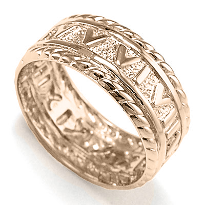 Men's 14k Rose Gold Roman Design Ring R1208