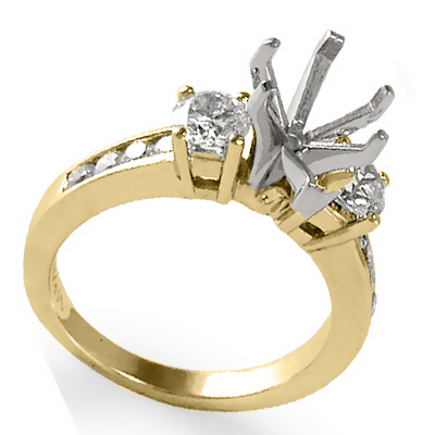 14k Two-Tone Gold Diamond Engagement Ring R1210
