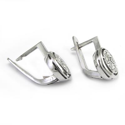 Diamond Earrings Russian style Jewelry 585 E917 Diamond Earrings Russian style Jewelry 585 E917