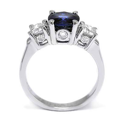 950 Platinum Sapphire Diamond Ring R1217