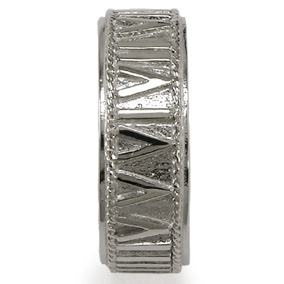 10k White Gold Roman Design Ring R1232 10k White Gold Roman Design Ring R1232