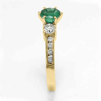 Colombian Emerald Diamond Ring 14k Gold R1236
