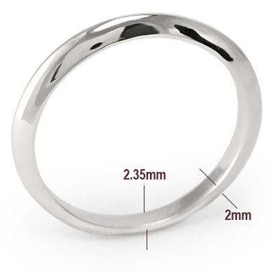 950 Platinum Knife Edge Plain Wedding Band R1312