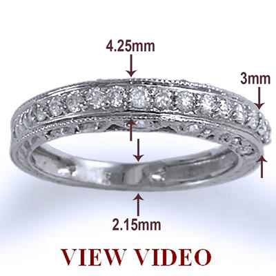 Pave-Set Diamond Wedding Ring in 14k White Gold #R1241