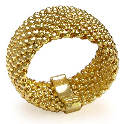 Woman's 14k Gold Flexible Mesh Ring SORRY OUT OF STOCK