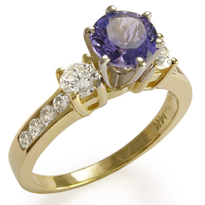 14k Gold Tanzanite Diamond Ring R1246