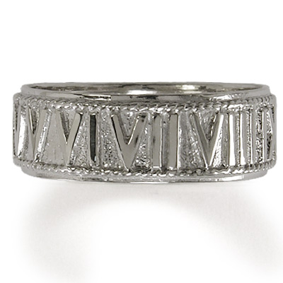 950 Platinum Roman Design Wedding Band Ring R1235