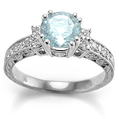 950 Platinum Aquamarine Diamond Ring R1260 950 Platinum Aquamarine Diamond Ring R1260
