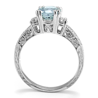 950 Platinum Aquamarine Diamond Ring R1260 950 Platinum Aquamarine Diamond Ring R1260