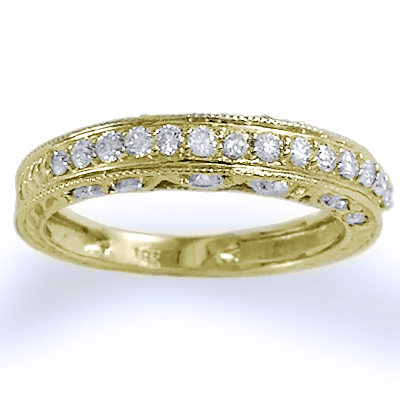 Pave-Set Diamond Wedding Ring in 18k Yellow Gold R1242 Pave-Set Diamond Wedding Ring in 18k Yellow Gold R1242