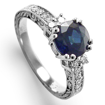 950 Platinum Ceylon Sapphire Diamond Ring R1257 950 Platinum Ceylon Sapphire Diamond Ring R1257