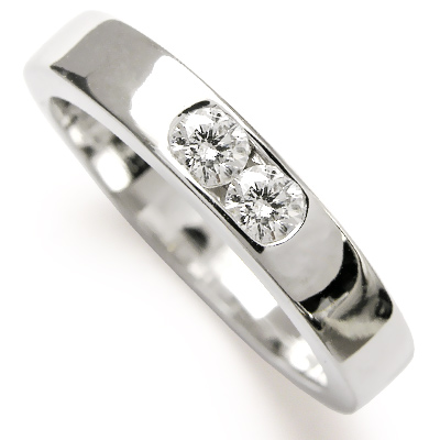950 Platinum Two Diamonds Band Ring R1295