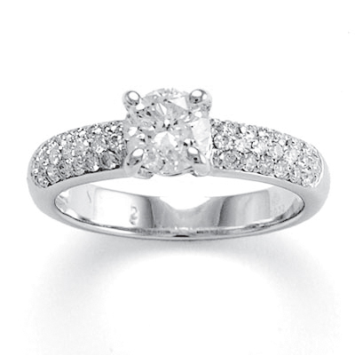 14K Solid White Gold Diamond Engagement Ring Semi-Mount R1271 14K Solid White Gold Diamond Engagement Ring Semi-Mount R1271