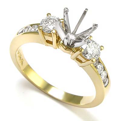 Diamond Engagement Semi Mount 14K rose gold Ring  #R1281