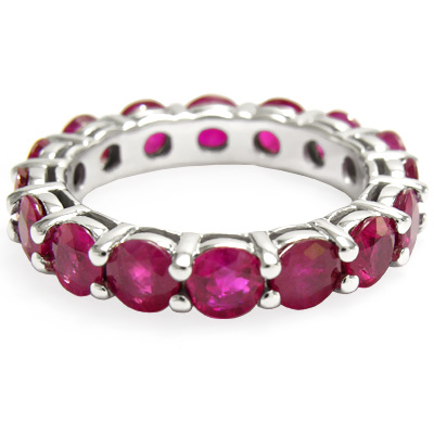 Genuine Ruby Gemstone Eternity Wedding band 14k Gold R1301 Genuine Ruby Gemstone Eternity Wedding band 14k Gold R1301