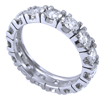 14k Solid White Gold Diamonds Band R1311