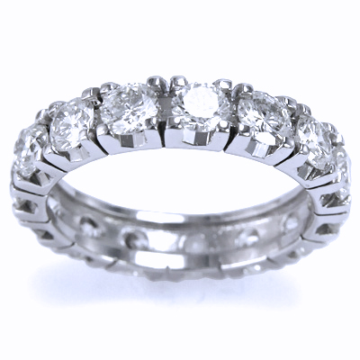 14k Solid White Gold Diamonds Band R1311