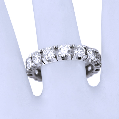 14k Solid White Gold Diamonds Band R1311