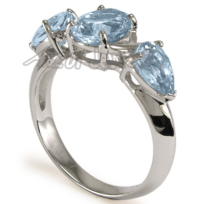 950 Platinum Genuine Aquamarine Ring R1319